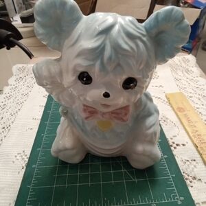 Vintage Rubens Japaan Ceramic Bear Figurine with Bow Tie Planter Kitchy Rare